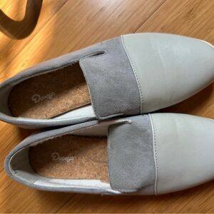 Gray and White Slip-On Shoes